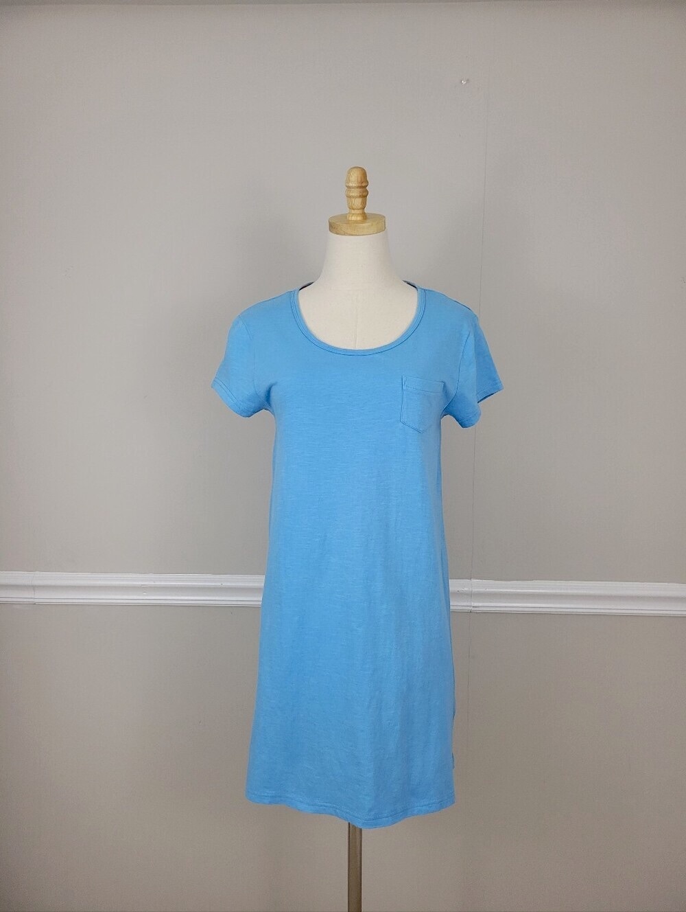 Sperry Light Blue Scoop Neck Pocket Mini Dress